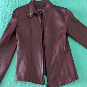 Vera Pelle Burgundy Leather Jacket